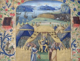 Julius Caesar (100-44 BC) Receiving the Germanic Ambassador, c.1450